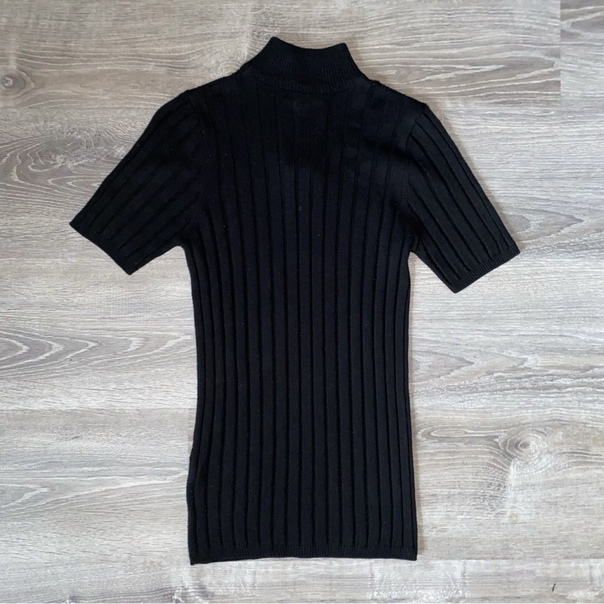 Asos ASOS Knitted Ribbed Half Zip T Shirt Size US XS / EU 42 / 0 - 3 Thumbnail