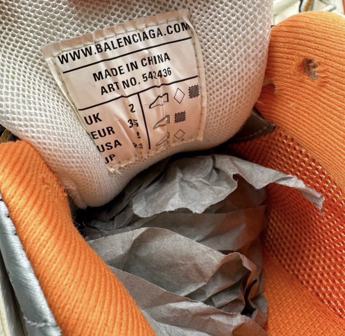Balenciaga Balenciaga Track 1.0 White Orange Dad Sneakers K12 Size US 5 / IT 35 - 3 Thumbnail