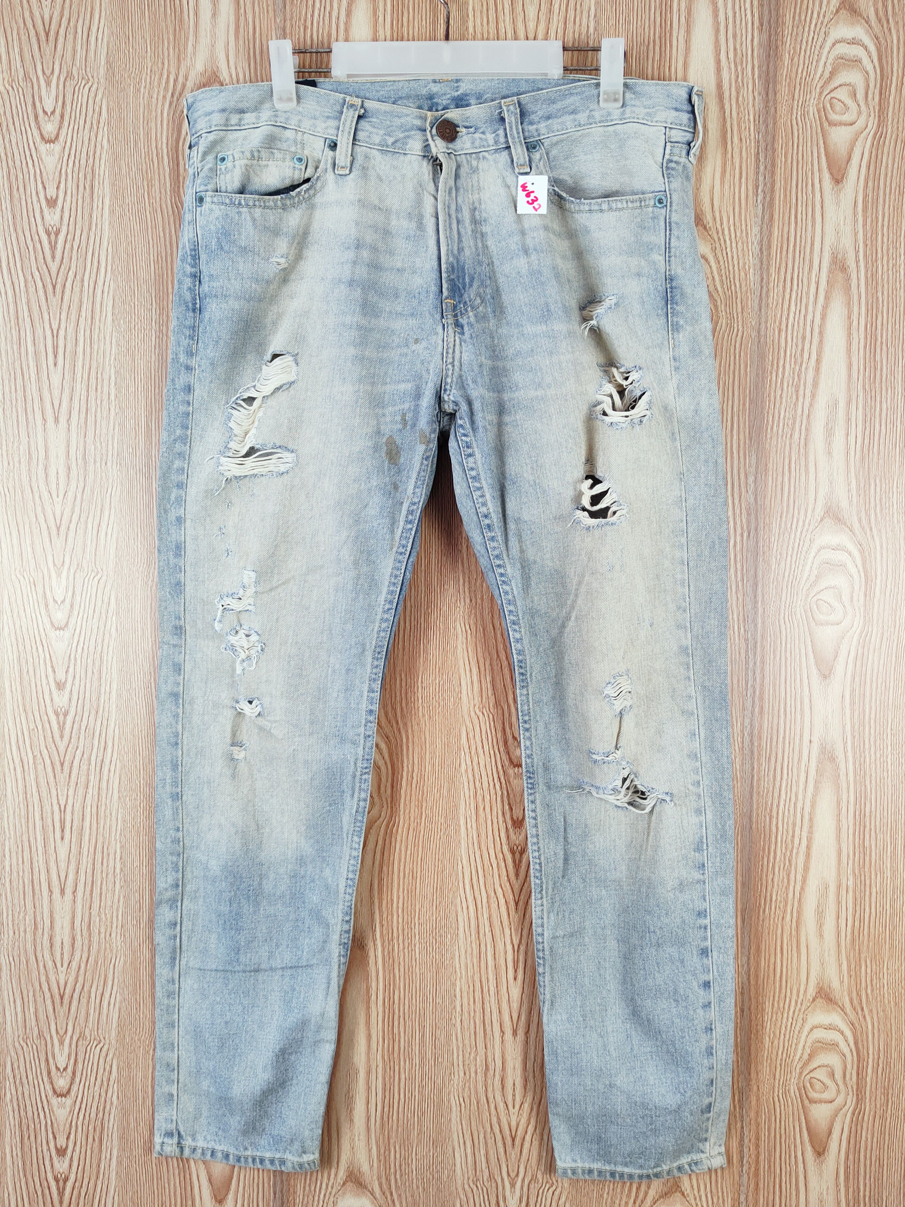 Hollister Hollister Blue Distressed Ripped Skinny Jeans #W632 Size US 34 / EU 50 - 1 Thumbnail