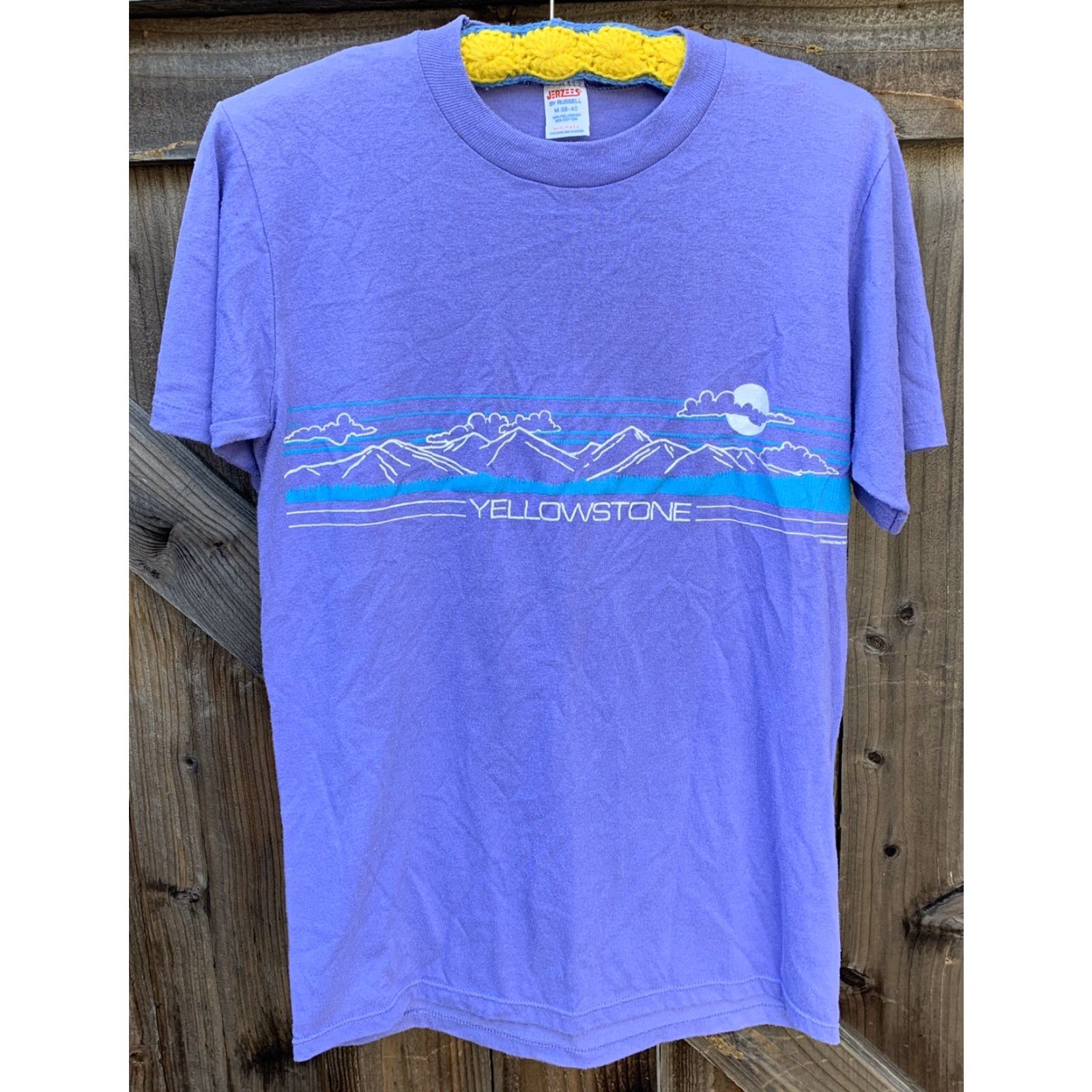 Jerzees VINTAGE Yellowstone T-Shirt JERZEES Wild West Shirt Co M 38-40 Made In USA 1980s Purple Mens graphic tee 50/50 Size US M / EU 48-50 / 2 - 4 Thumbnail