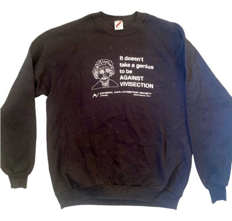 Jerzees 1987’ Vintage National Anti Vivisection Society Sweater Size US XL / EU 56 / 4 - 1 Thumbnail