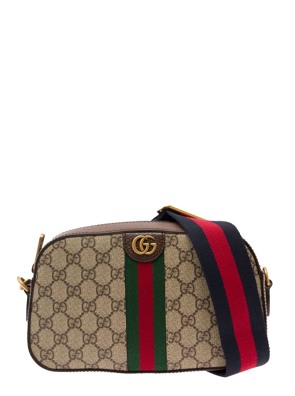 Gucci Beige 'Ophidia GG Small' Crossbody bag with Web in GG Canvas and Ebony Men Size ONE SIZE - 1 Thumbnail