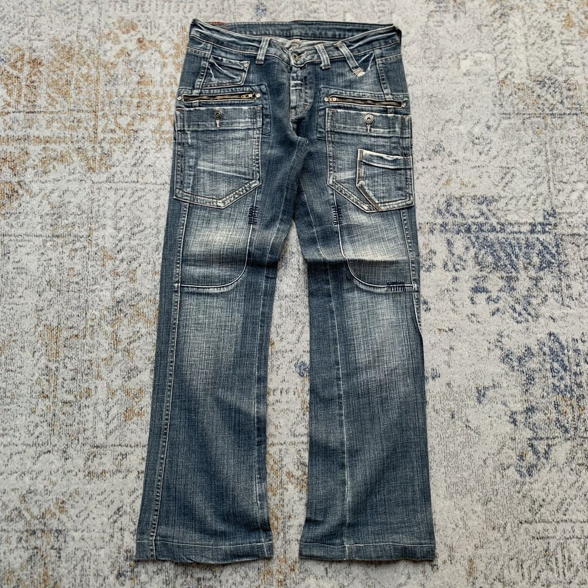 Japanese Brand 2000s Japanese Brand Camel Road Multi Zipper Flared Jeans Size US 30 / EU 46 - 1 Thumbnail