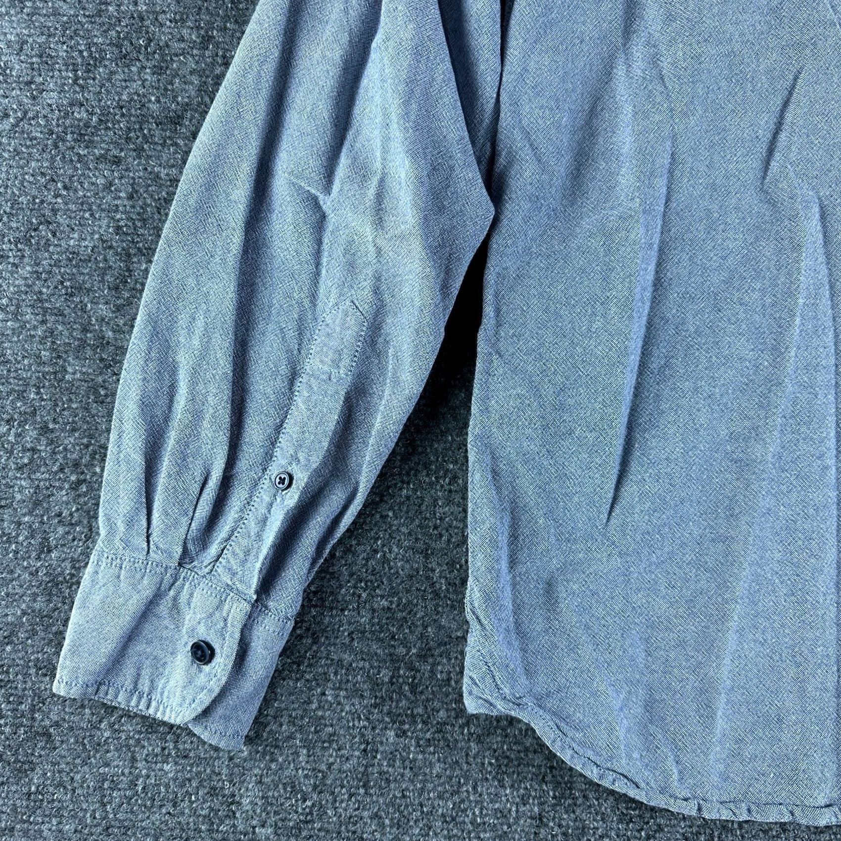 Vintage Colours Shirt Mens M Blue Chambray Organic Cotton Button Down Pocket Size US M / EU 48-50 / 2 - 6 Thumbnail