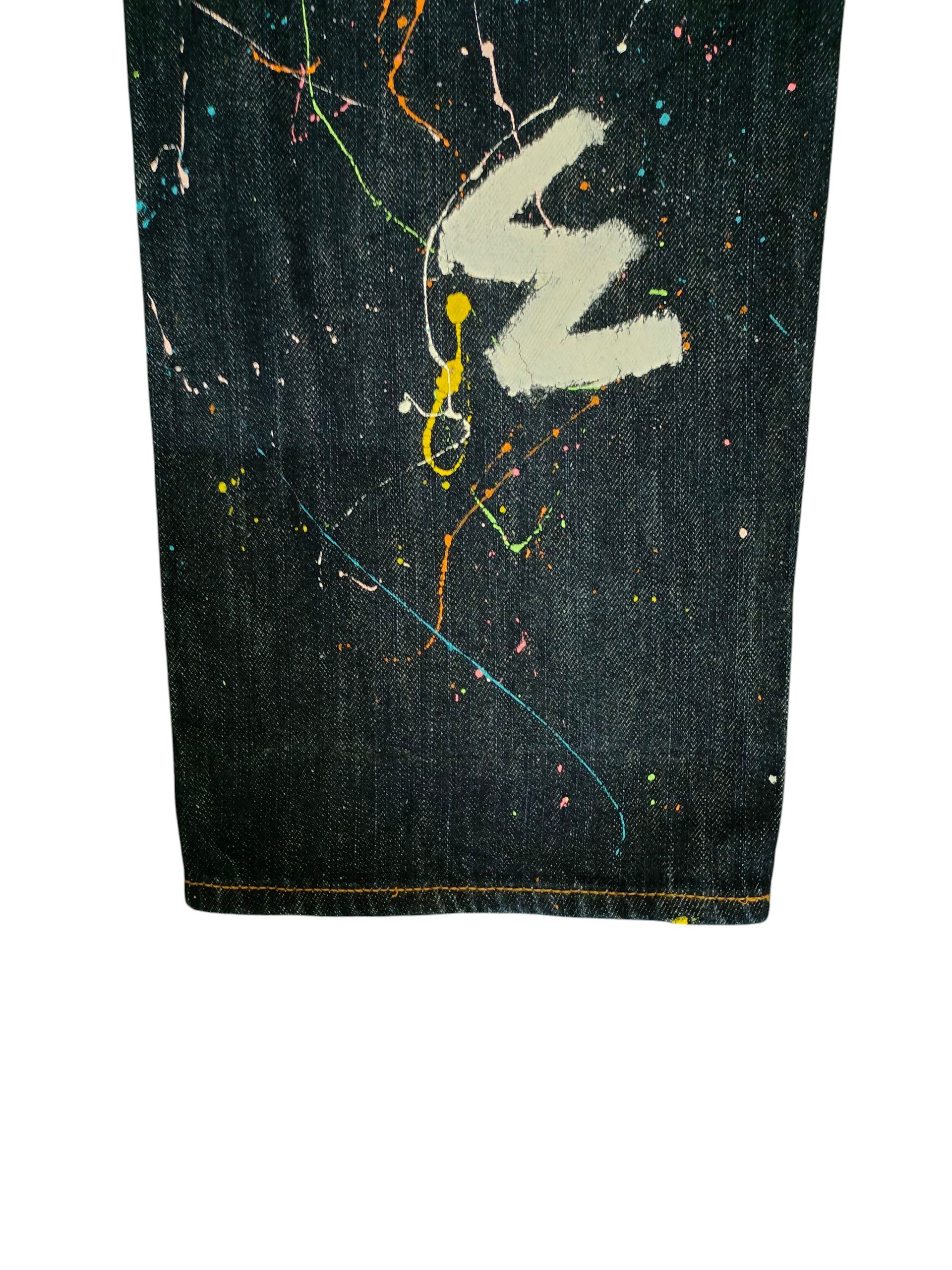Hysteric Glamour Japanese Brand GU 'Paco Buw Juno' Paint Spash Denim Jeans Size US 34 / EU 50 - 6 Thumbnail