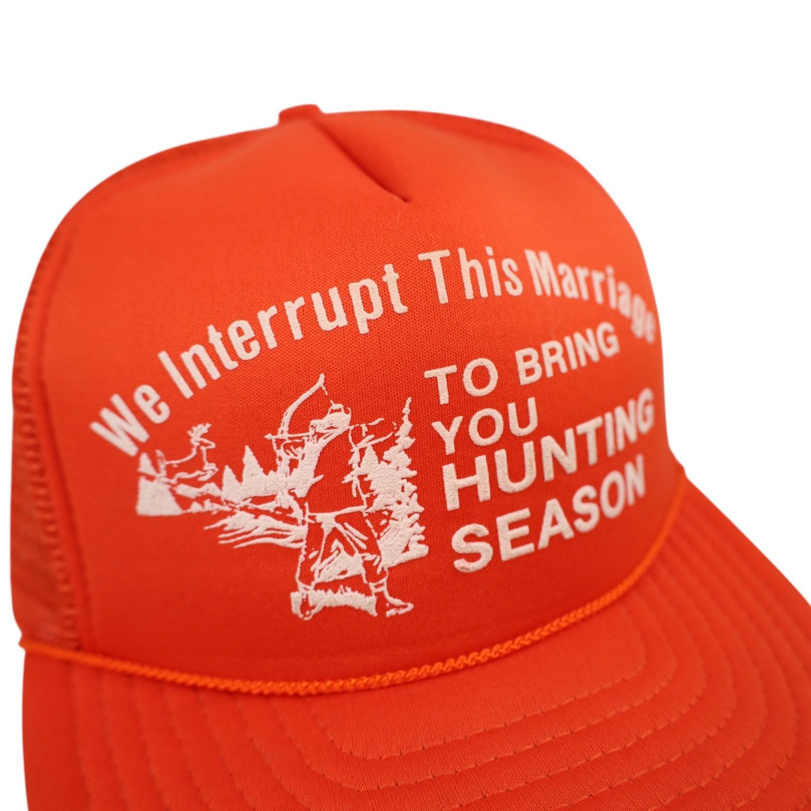 Vintage Vintage Hunting Slogan Mesh Trucker Hat Size ONE SIZE - 3 Thumbnail