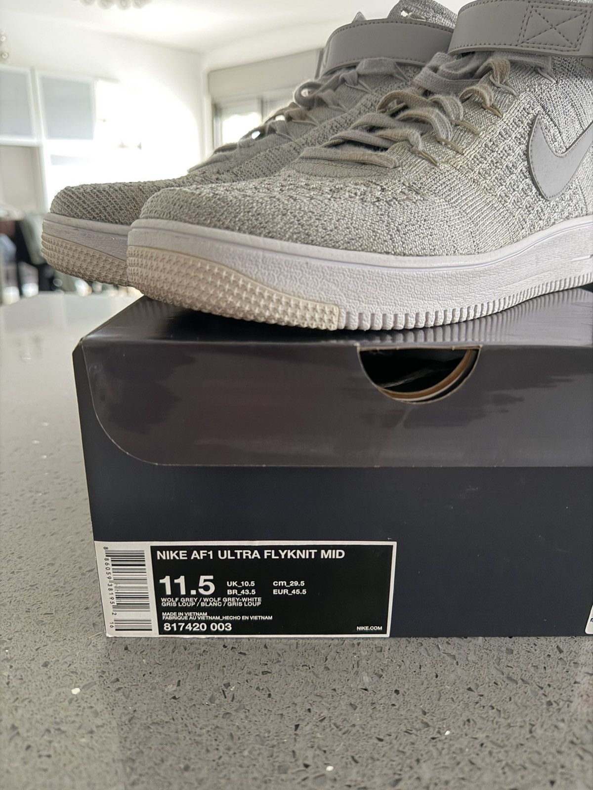 Nike Nike AF1 High Flyknit Grey White 11.5US Size US 11.5 / EU 44-45 - 2 Thumbnail