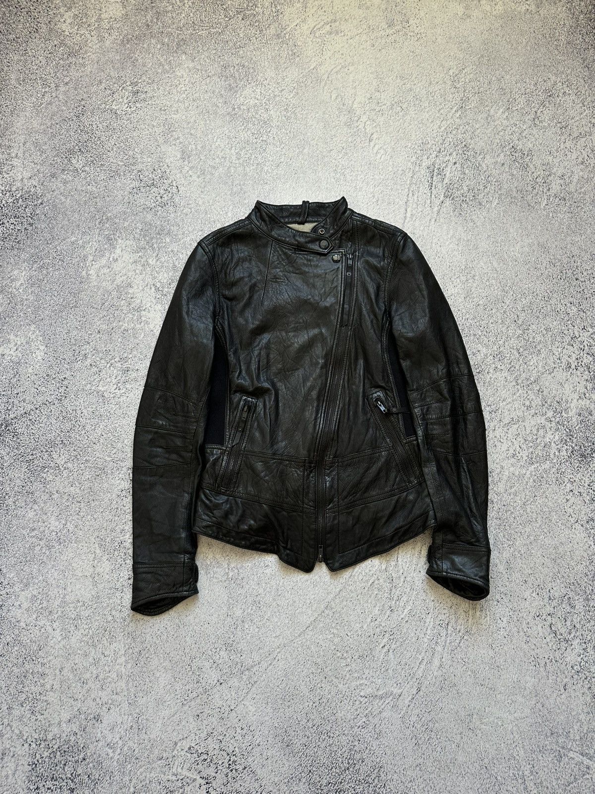 DENHAM Awant-garde Denham Leather Biker Jacket Rick Owens Style Y2K Size M / US 6-8 / IT 42-44 - 4 Thumbnail