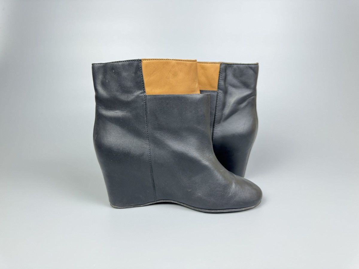MM6 MM6 Maison Martin Margiela - Black/Beige Leather Wedge Boots Size US 8 / IT 38 - 6 Thumbnail
