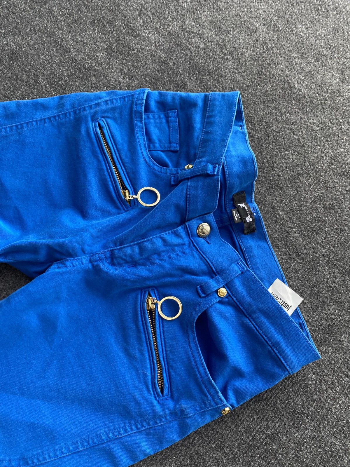 Just Cavalli 🔥Designer Luxury Just Cavalli Blue Moto Pants Women 26 size Size 26" / US 2 / IT 38 - 3 Thumbnail