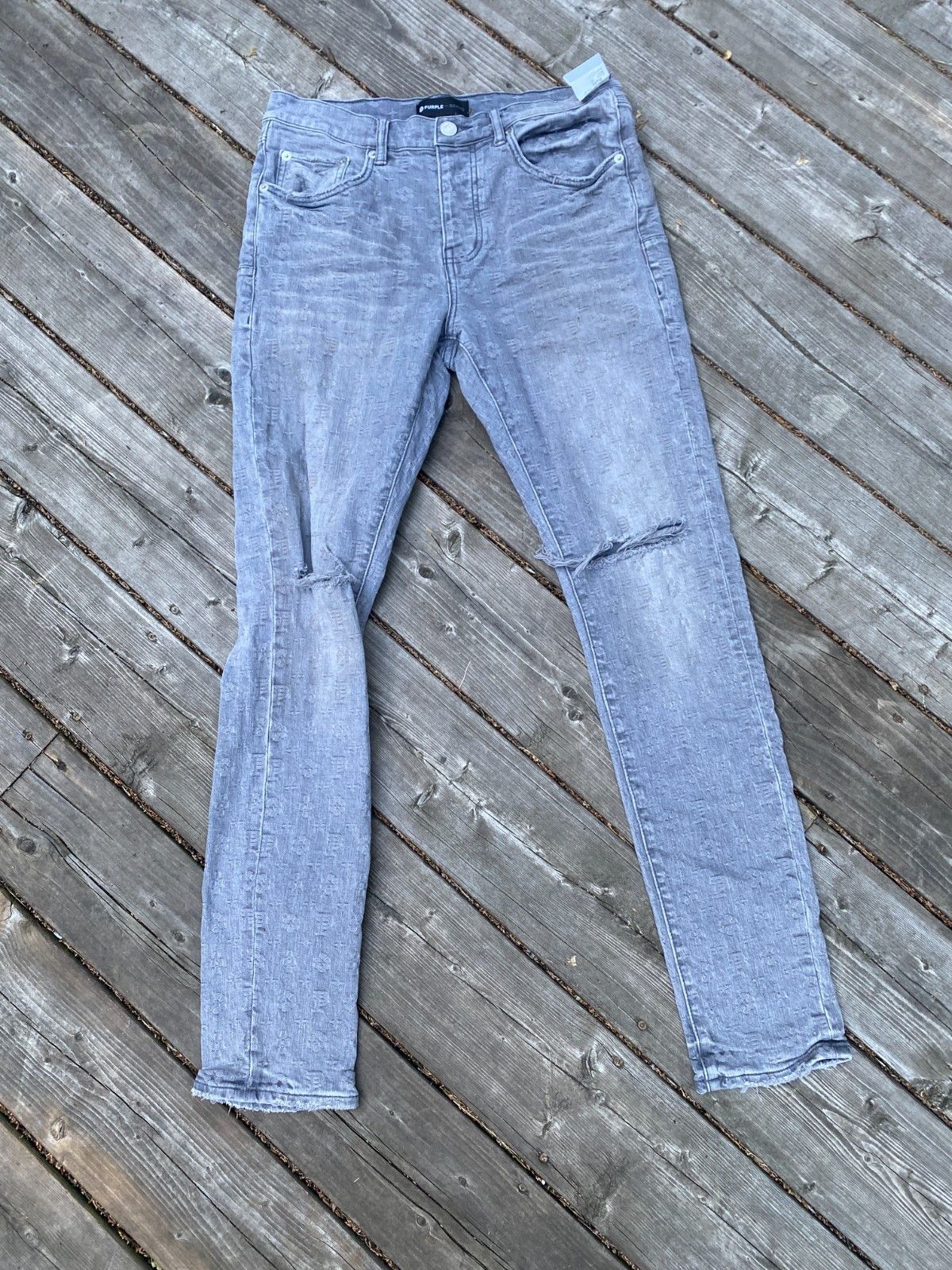 Purple Brand Purple Brand P001 Monogram Denim (Light Indigo Gray) Size 3 Size US 31 - 9 Thumbnail