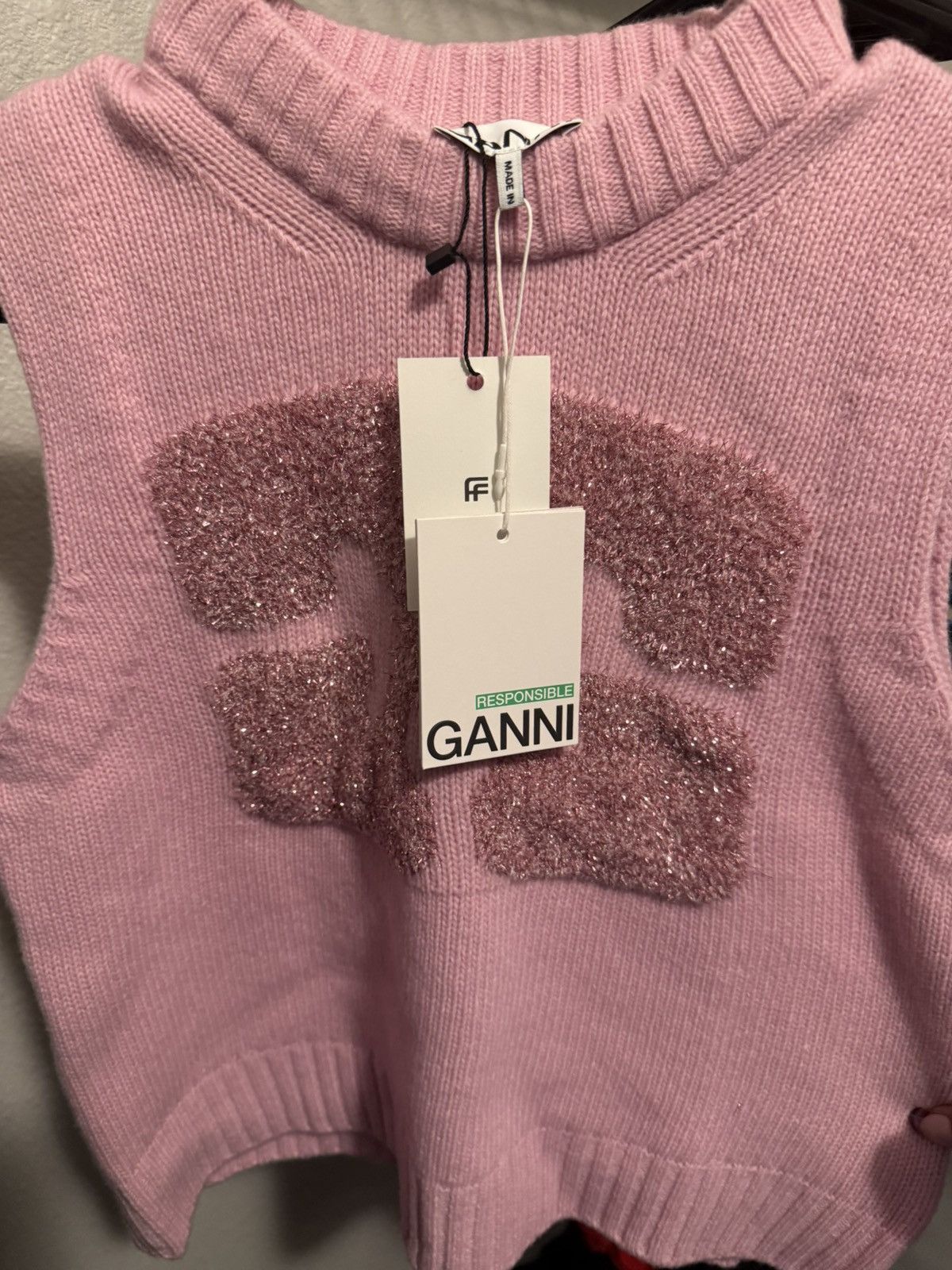 Ganni Pink glitter Ganni Vest Size S / US 4 / IT 40 - 2 Thumbnail
