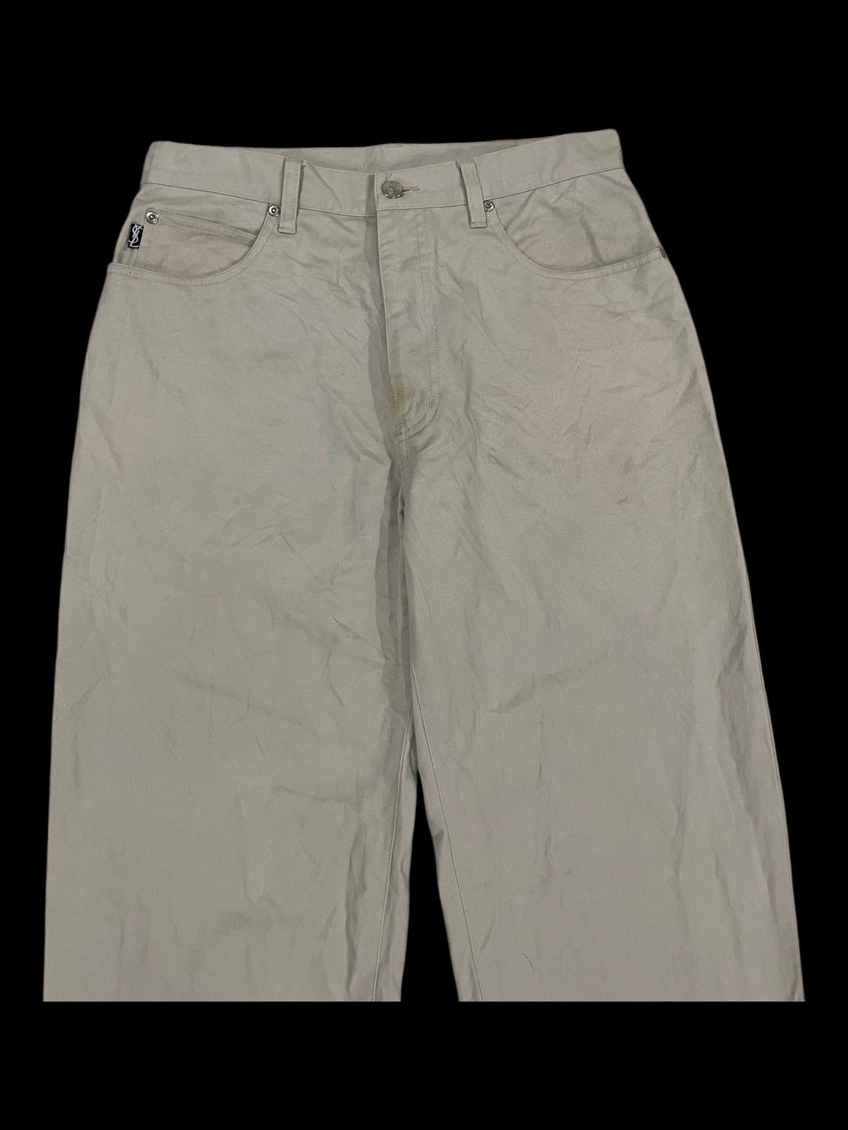 Yves Saint Laurent Y2K Yves Saint Lauren Pour Home Embroidery Plate Baggy Pants Size US 32 / EU 48 - 4 Thumbnail