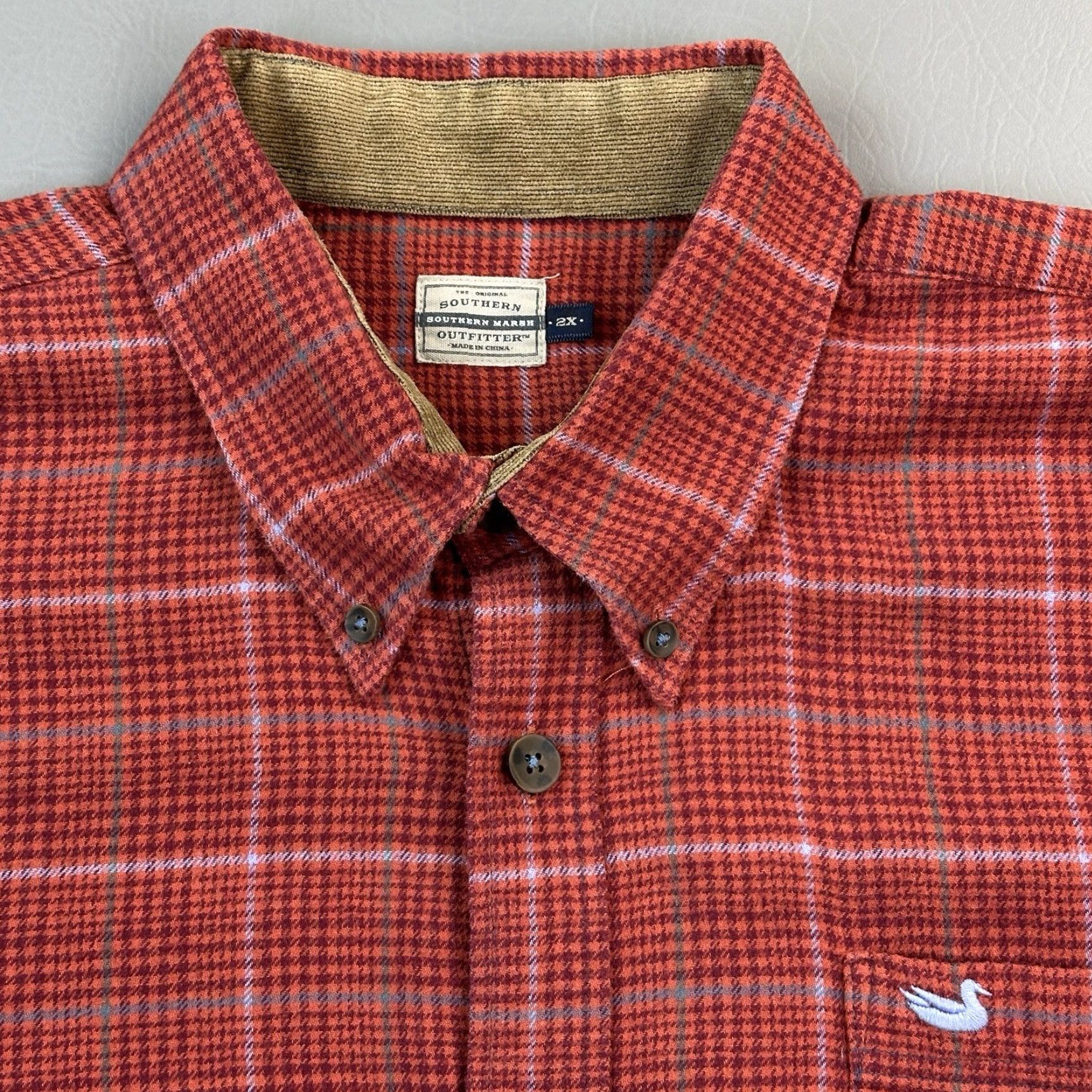 Vintage Southern Marsh Shirt Mens 2XL Plaid Flannel Long Sleeve Button Down Preppy Shirt Size US XXL / EU 58 / 5 - 5 Thumbnail