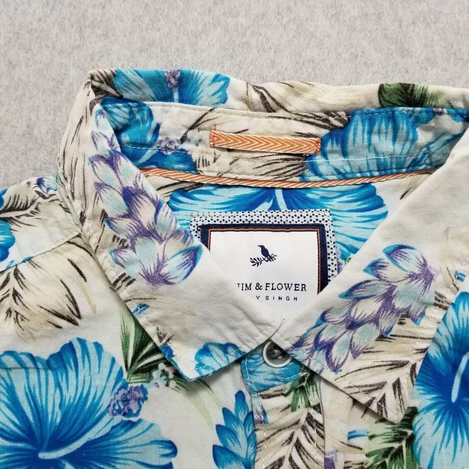 Other Denim & Flower Shirt Men Medium Floral Hawaiian Button Up Size US M / EU 48-50 / 2 - 6 Thumbnail