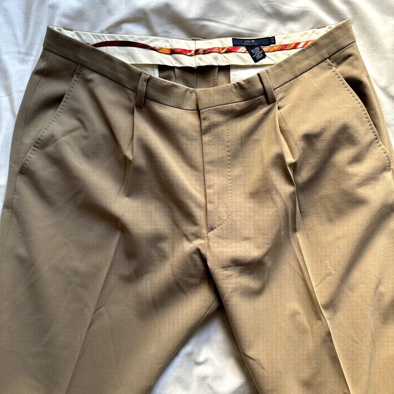 J.Crew J Crew Stretch Wool Dress Pants Chino Trousers 34 X 34 Sand Size 34R - 1 Thumbnail