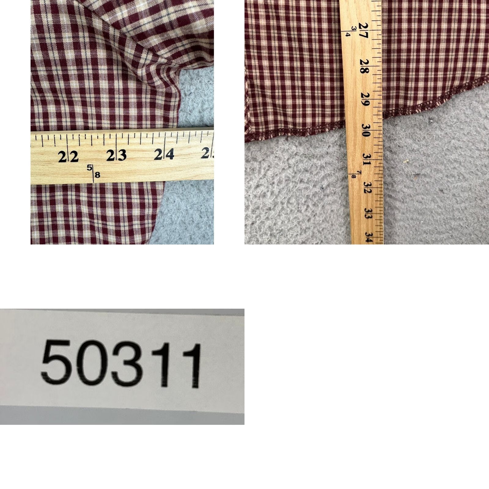 Wrangler Wrangler Western Shirt Mens Large Red Tan Plaid Pearl Snap 2-Flap Pockets EUC Size US L / EU 52-54 / 3 - 8 Thumbnail