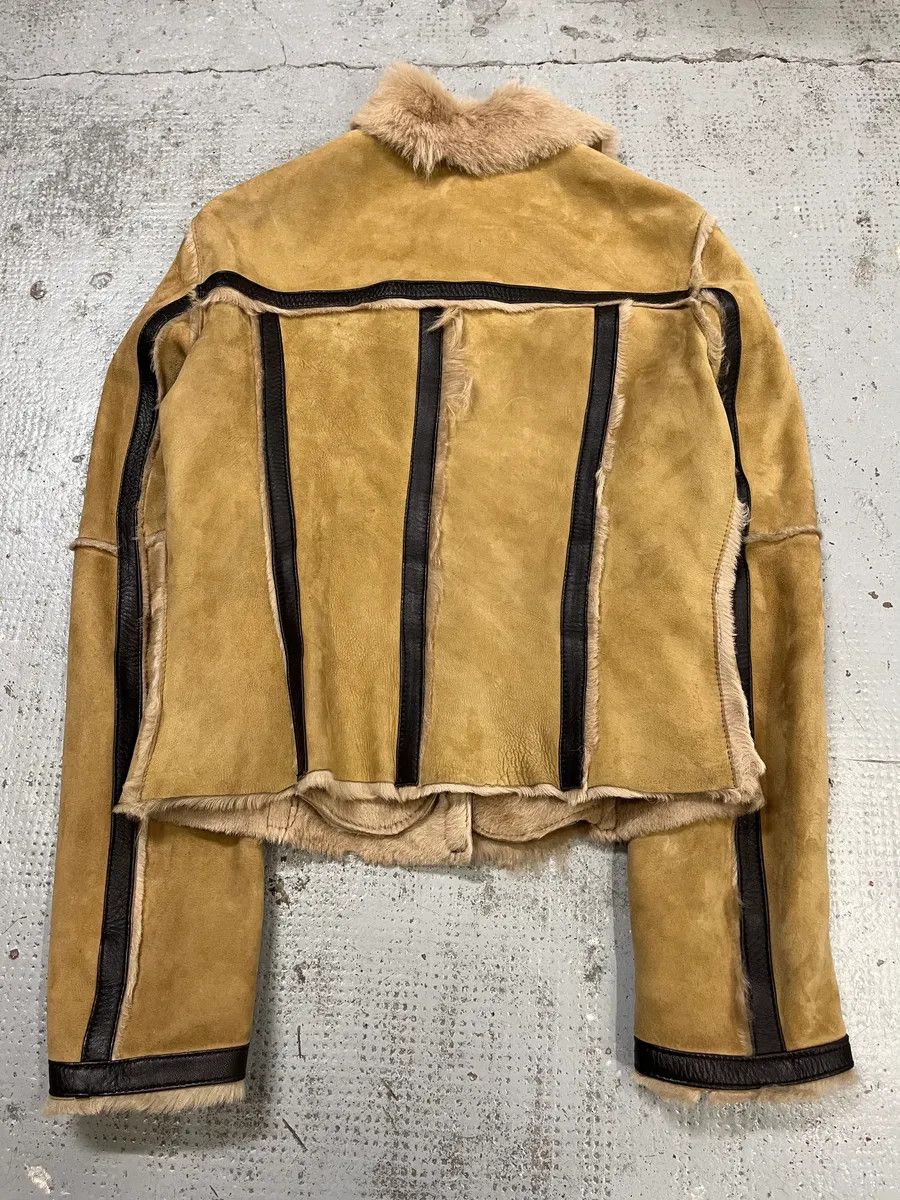 Dolce & Gabbana 2000s Dolce & Gabbana Beige Fur Collar Camel Leather Jacket Size M / US 6-8 / IT 42-44 - 5 Thumbnail