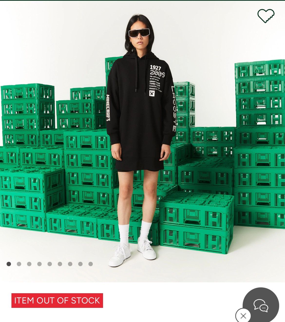 Lacoste WOMEN'S LACOSTE LIVE X MINECRAFT ORGANIC FLEECE HOODIE DRESS Size M / US 6-8 / IT 42-44 - 5 Thumbnail