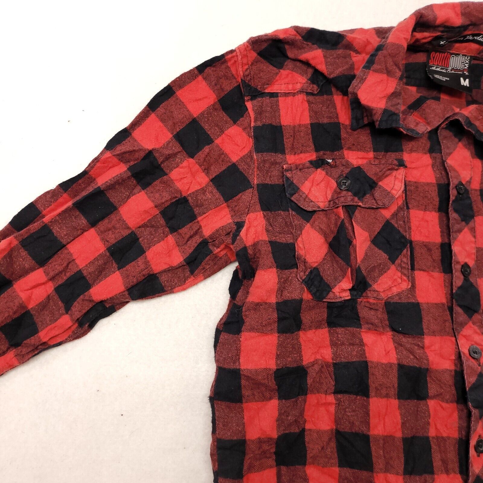 Southpole SouthPole Buffalo Check Flannel Shirt Mens Size Medium M Red Size US M / EU 48-50 / 2 - 4 Thumbnail