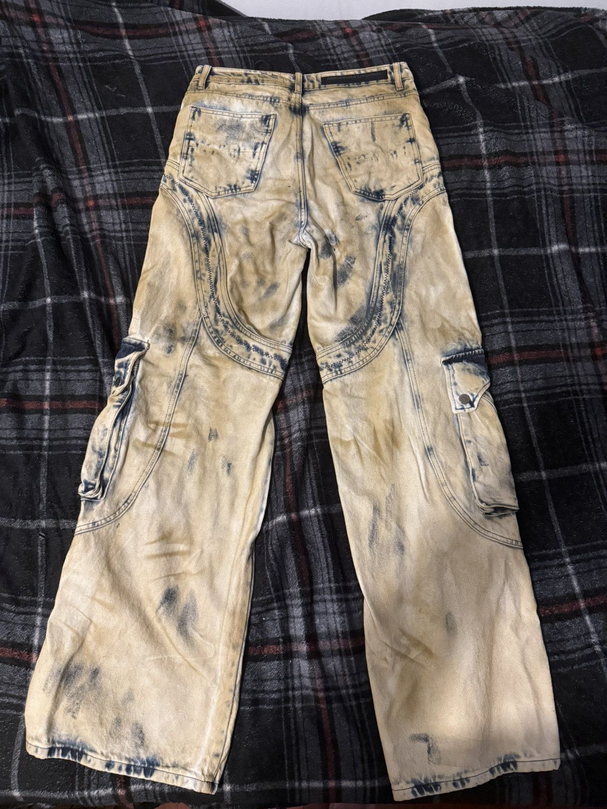 Other Rockstar Baggy Bleached Cargo Jeans Size US 30 / EU 46 - 2 Thumbnail