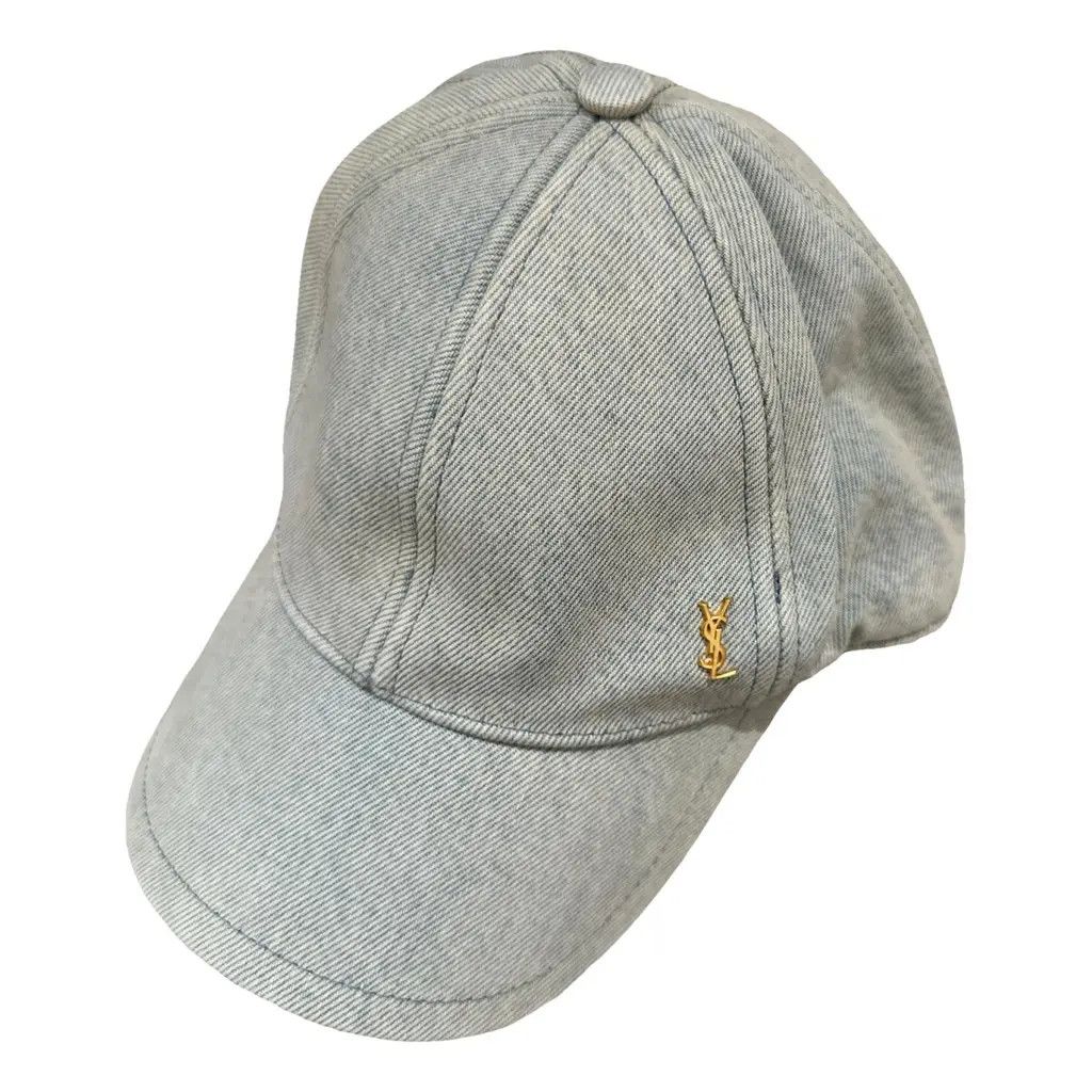 Saint Laurent Paris o1tp1o0125 Cap in Denim Size ONE SIZE - 1 Thumbnail