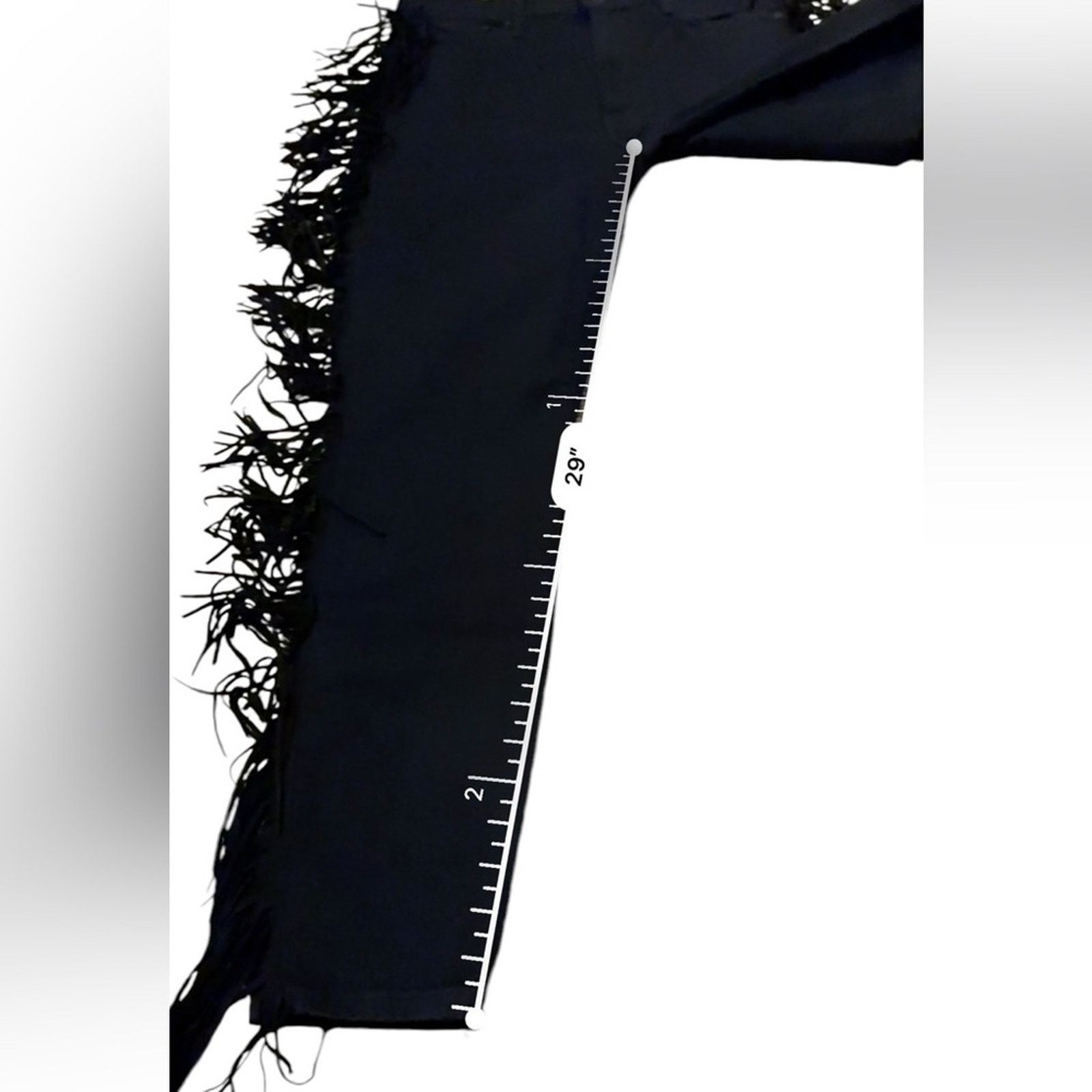 MOTHER Mother The Swooner Ankle The Whip Black Fringe Skinny Jeans Size 30" / US 8 / IT 44 - 14 Thumbnail