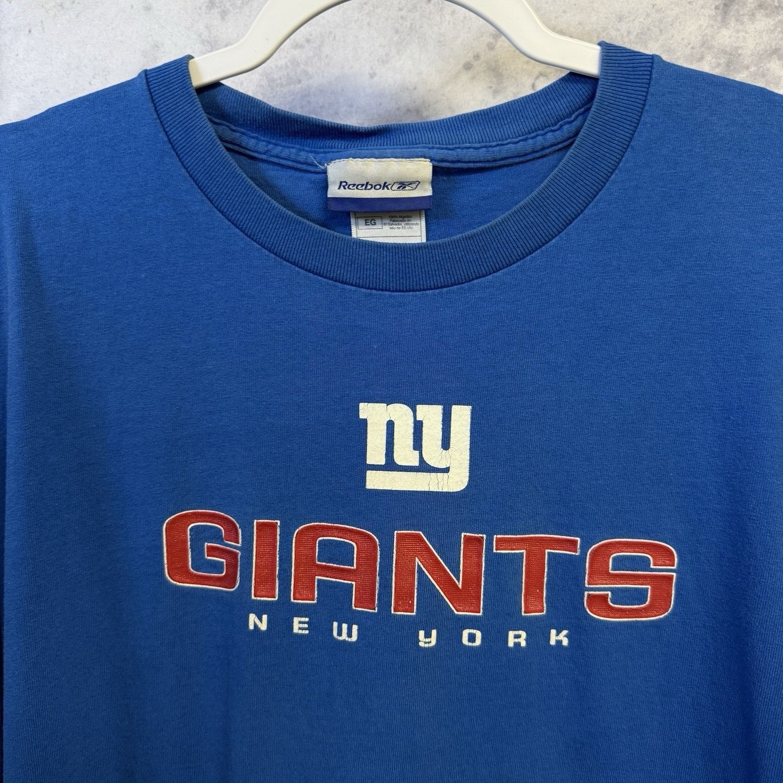 Reebok Vintage New York Giants T Shirt Mens XL 23.5x29 Blue Y2k NFL Size US XL / EU 56 / 4 - 1 Thumbnail