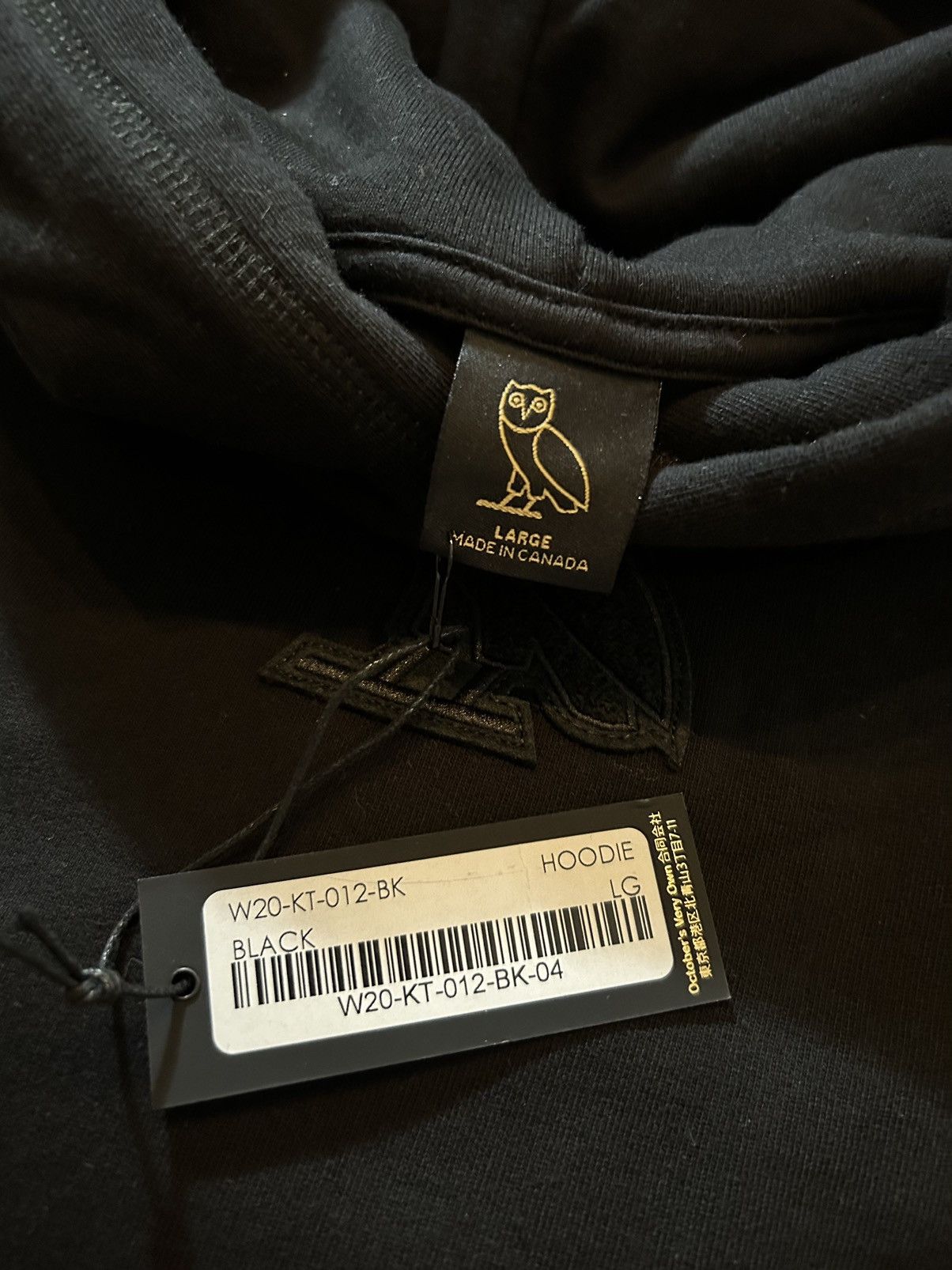 Drake × October's Very Own Triple Black Chenille Classic Owl Hoodie Size US L / EU 52-54 / 3 - 5 Thumbnail