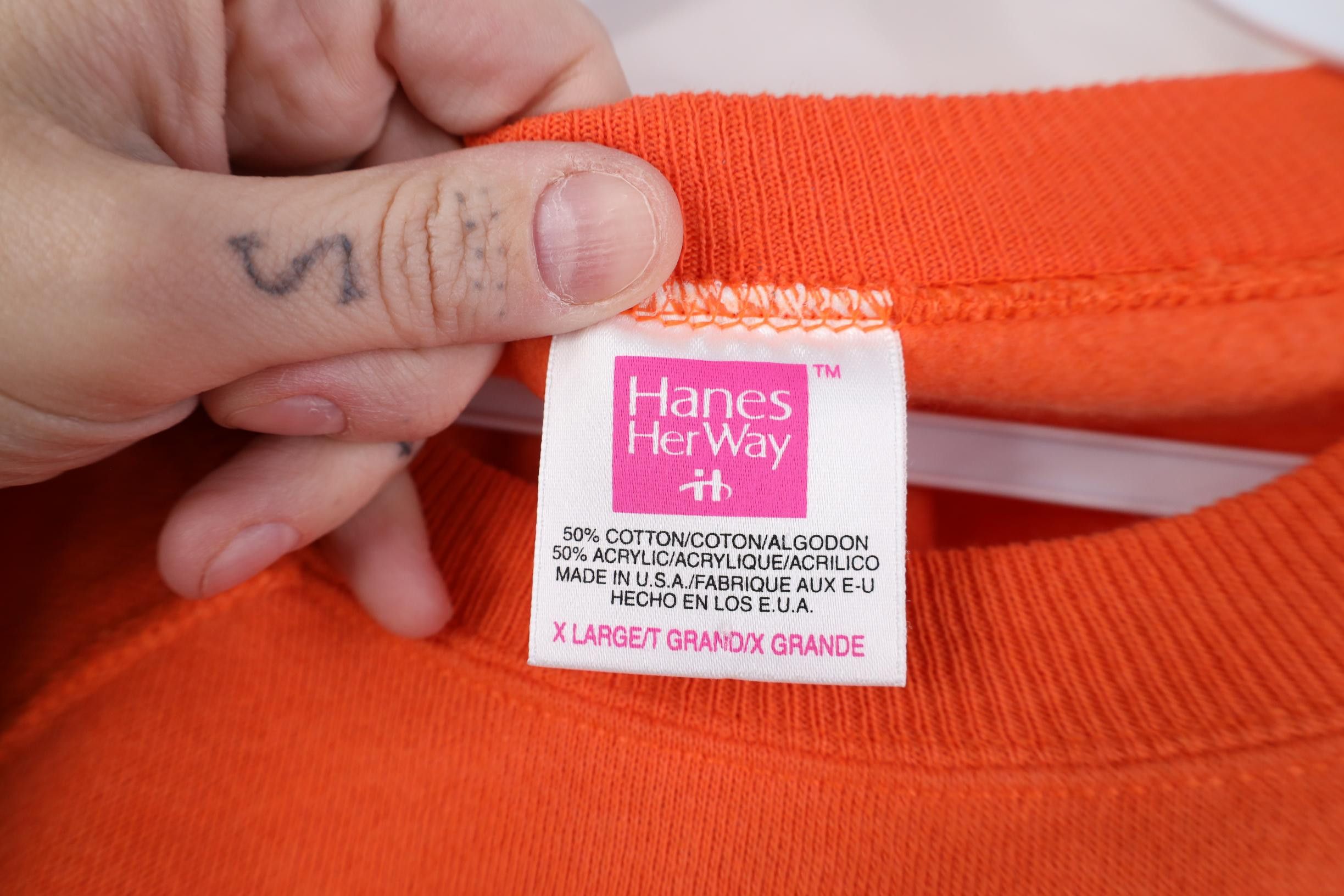 Vintage Vintage 90s Streetwear Blank Crewneck Sweatshirt Orange USA Size XL / US 12-14 / IT 48-50 - 5 Thumbnail