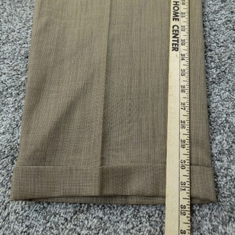 Ralph Lauren VINTAGE Ralph Lauren Pants Mens 38X32 Brown Wool Houndstooth Pleated Dress Trousers Cuff Size US 38 / EU 54 - 3 Thumbnail