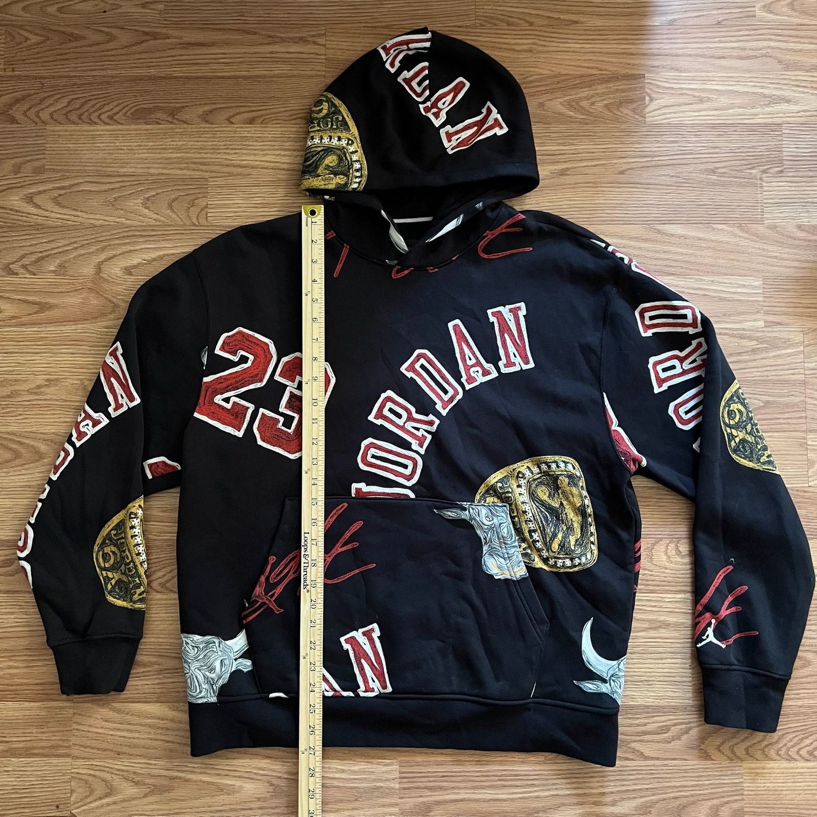 Nike Nike Air Jordan Brooklyn Fleece AOP Hoodie L Y2K Sneakerhead Size US L / EU 52-54 / 3 - 3 Thumbnail