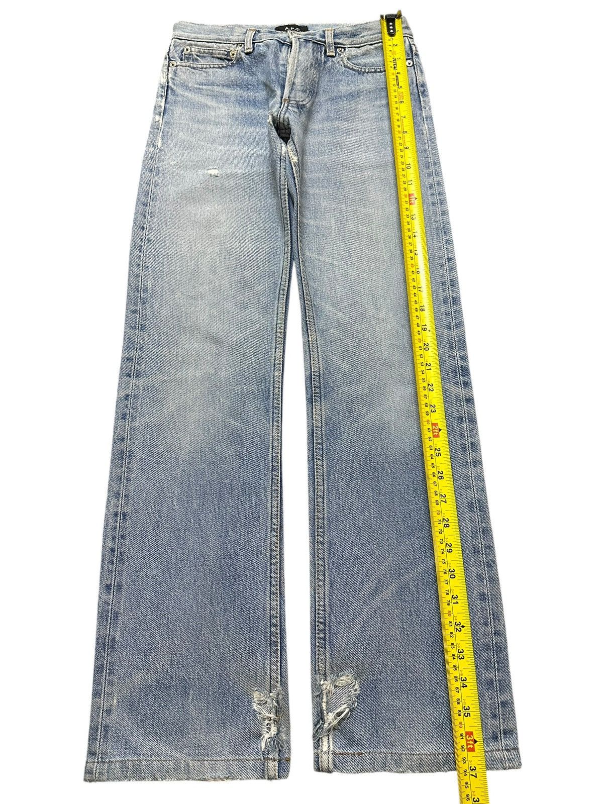 A.P.C. Vintage APC Blue Faded Wash Whisker Distress Style Jeans Size 26" / US 2 / IT 38 - 13 Thumbnail