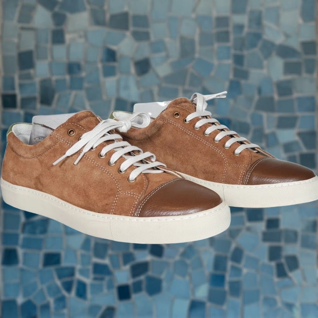 Vintage VINTAGE The Generic Man Low Top Sneakers Brown Leather Handmade Portugal Men US 10.5 Casual Sneakers Size US L / EU 52-54 / 3 - 1 Thumbnail