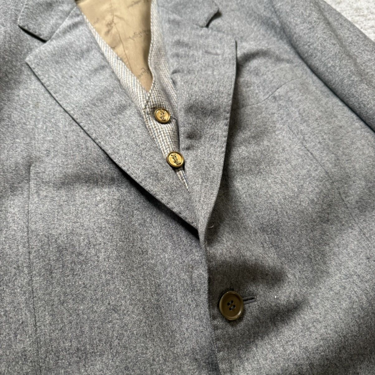 Yves Saint Laurent 1970's Yves Saint Laurent Wool Tailored Suit Jacket and Vest Size 38R - 3 Thumbnail