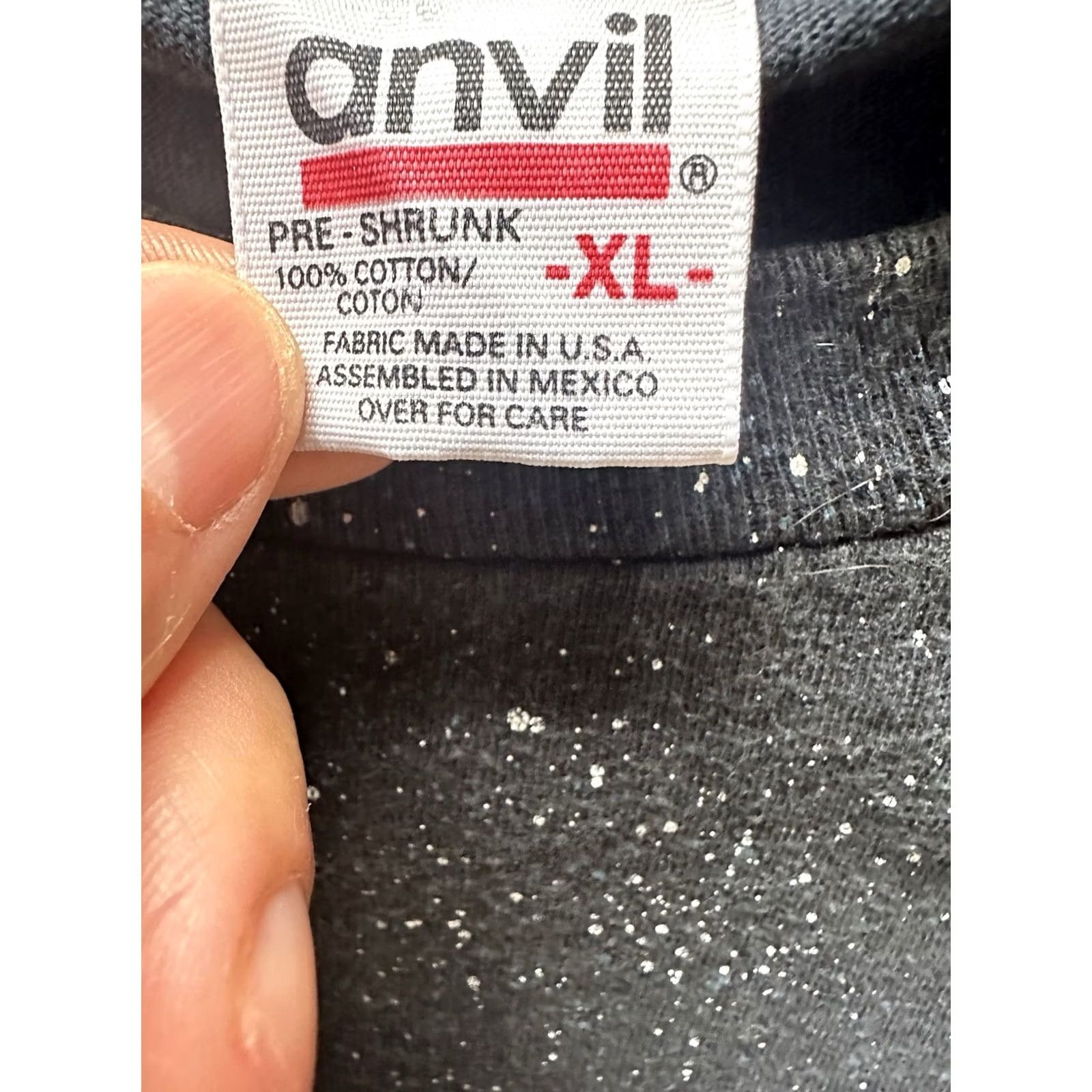 Anvil VINTAGE Great Smoky Mountains Anvil 90s T-Shirt XL Mens Solid Black Short Sleeve Crew Neck Cotton Size US XL / EU 56 / 4 - 6 Thumbnail