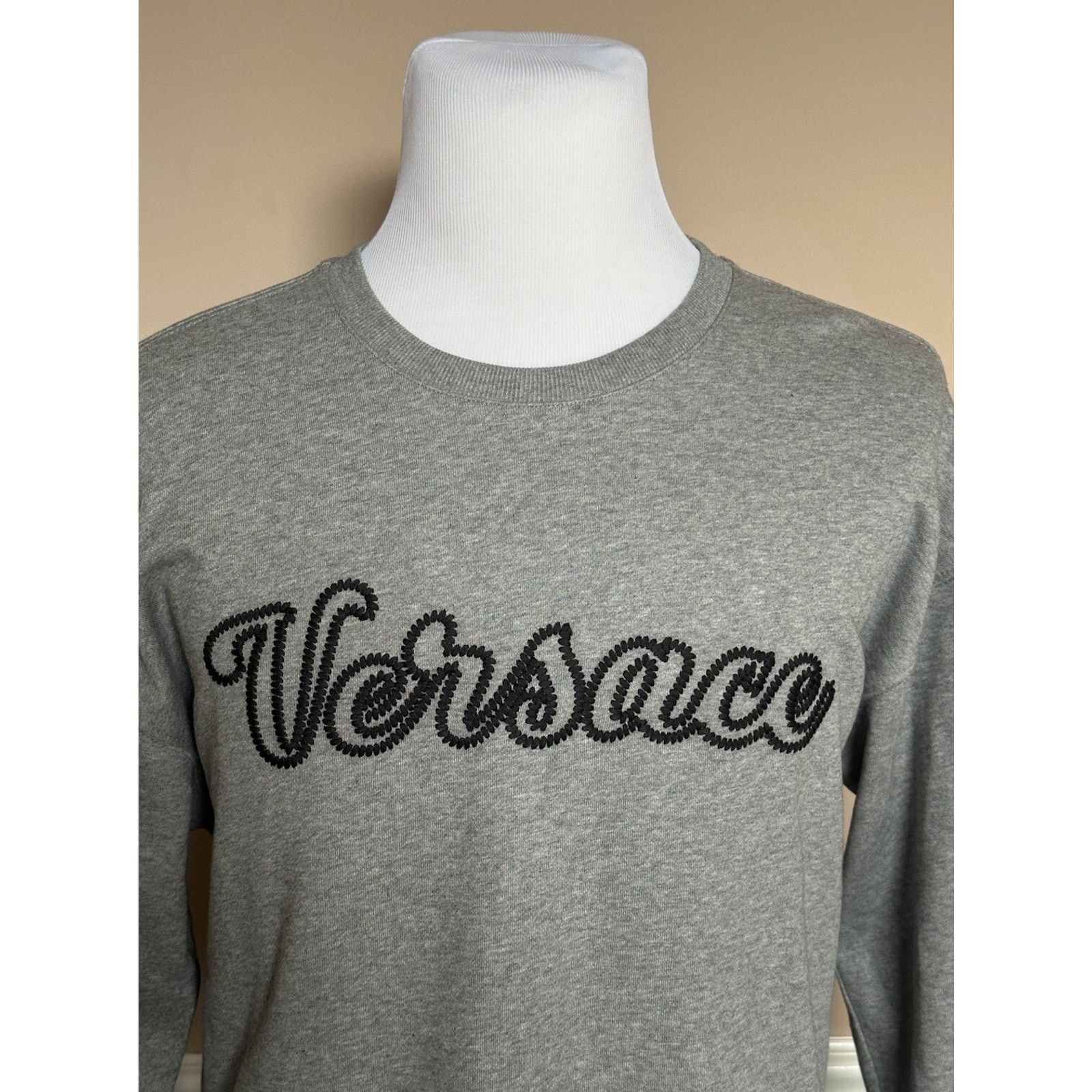 Versace Versace Embroidered Men's Sweatshirt Fleece Gray XS 1014426 Size US XS / EU 42 / 0 - 2 Thumbnail