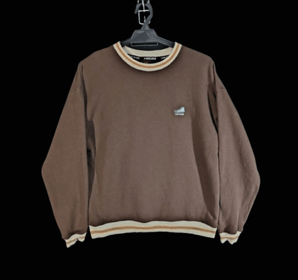 Converse JAPAN EXCLUSIVE Converse | Rib Line Sweatshirt - Brown Size US L / EU 52-54 / 3 - 1 Thumbnail