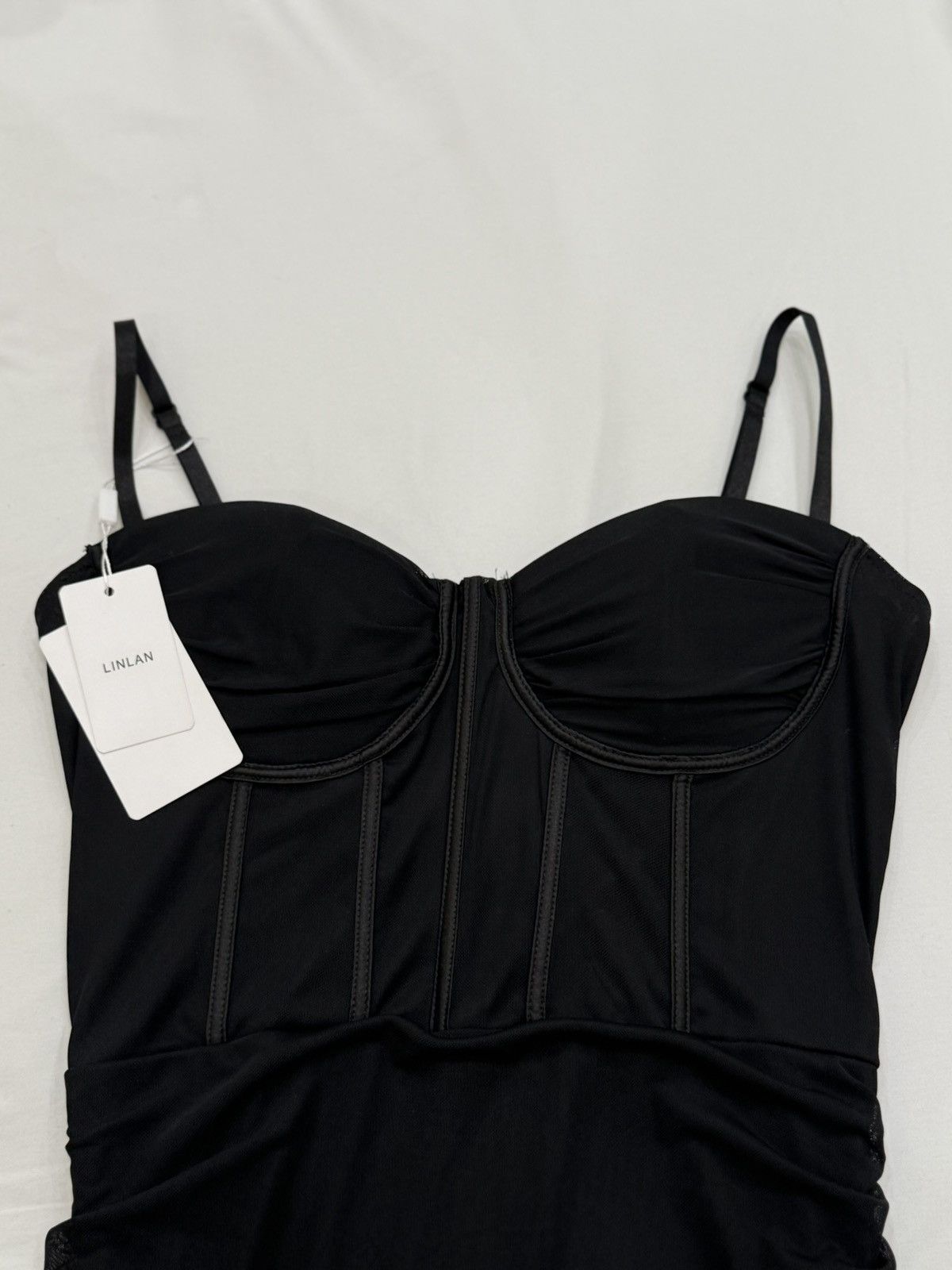 Other Linlan See Tulle Dress | Sleeveless Ruched Size L / US 10 / IT 46 - 1 Thumbnail
