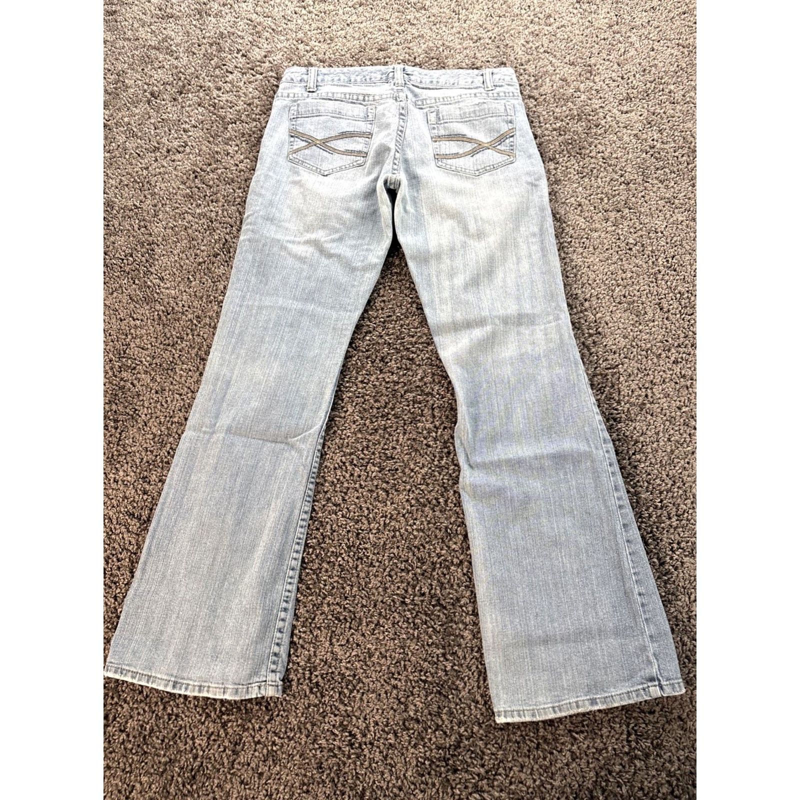 Vintage VINTAGE Aéropostale Jeans Womens 14 Tall Skinny Light Wash 34x33 Blue Flare Hailey 90s Womens Size 36" / US 14 / IT 50 - 8 Thumbnail