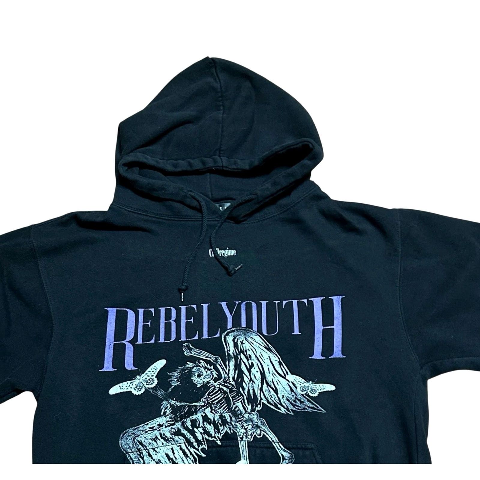 Vintage Civil Regime Hoodie Women M Black Rebel Graphic Spellout Sweater Hooded Pockets All Seasons Logo Size M / US 6-8 / IT 42-44 - 6 Thumbnail