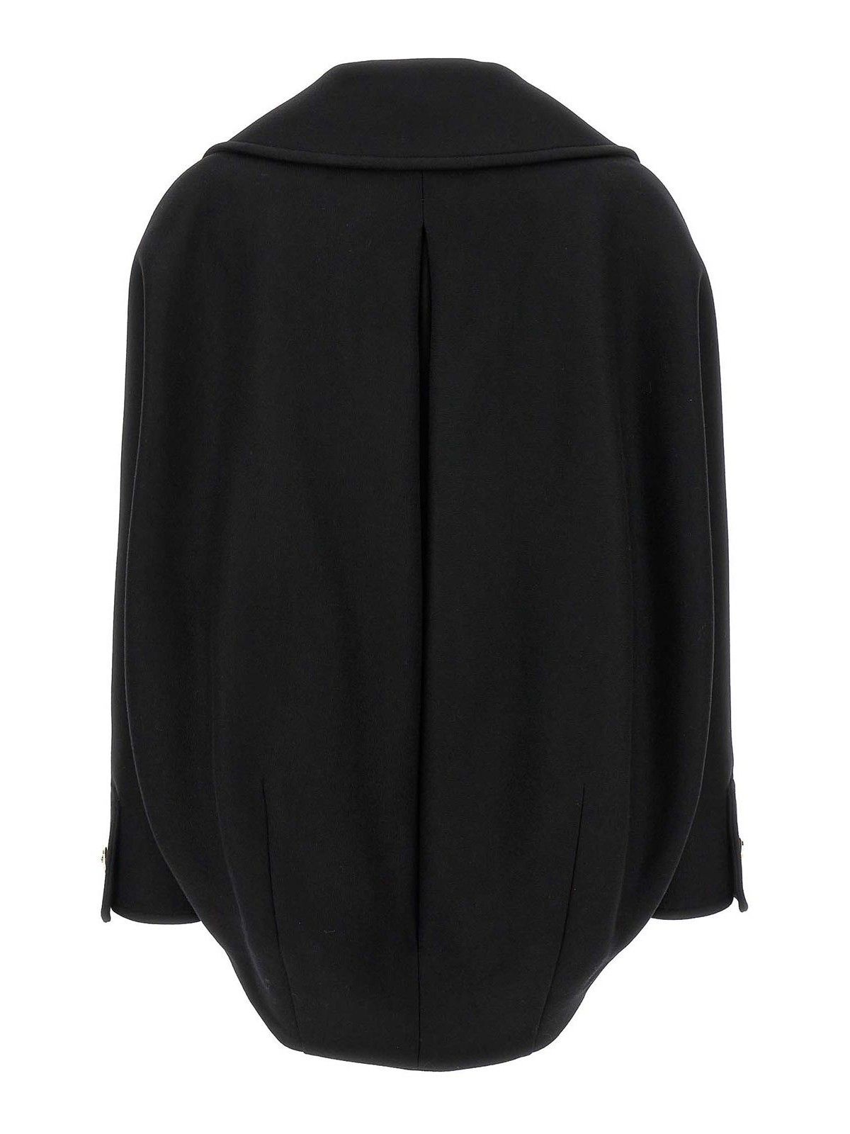 Versace o1s22i1n1024 Double-Breasted Cocoon Jacket in Black Size S / US 4 / IT 40 - 2 Thumbnail