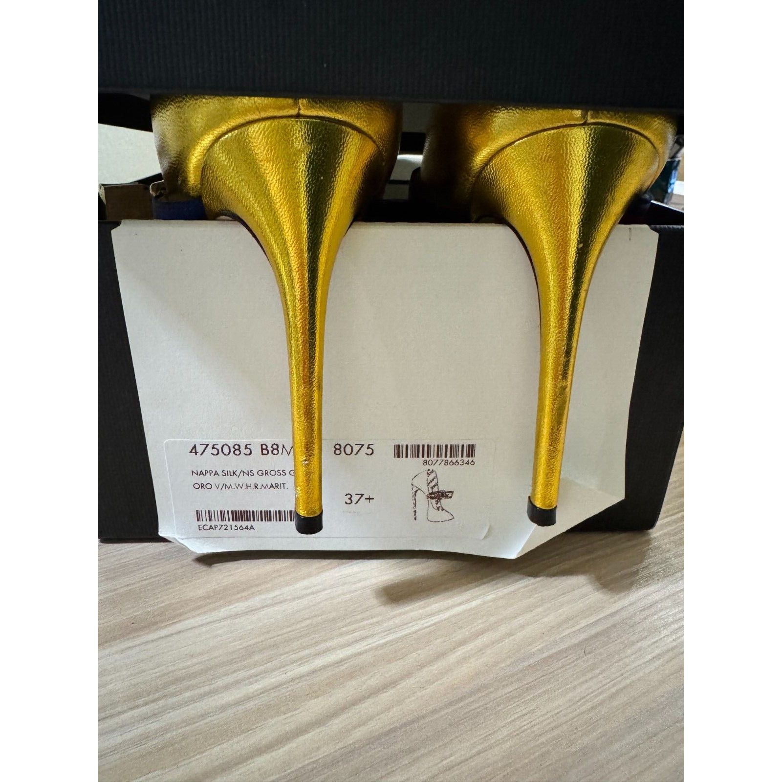 Gucci Gucci RARE Sylvie GOLD Mary Jane Heels 7/37.5 Size US 7 / IT 37 - 6 Thumbnail