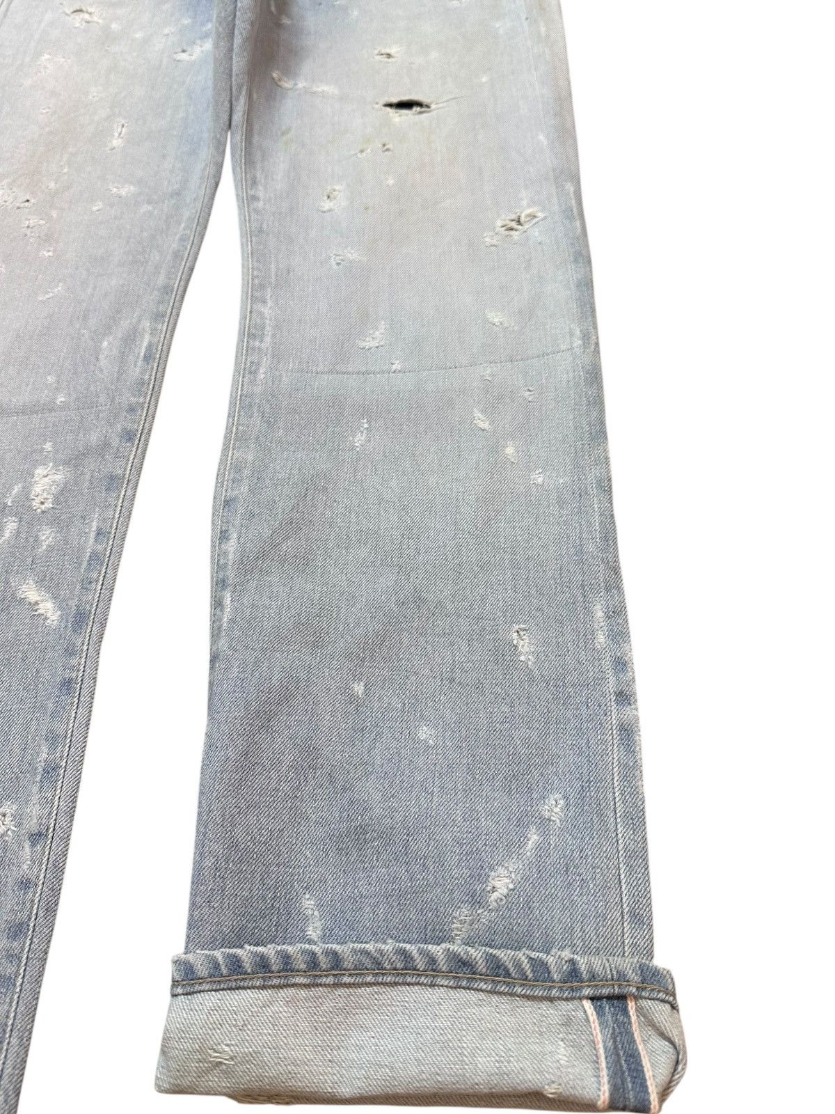 KOJIMA GENES Vintage e Faded Selvedge Ripped Grunge Distressed Denim Size US 32 / EU 48 - 4 Thumbnail