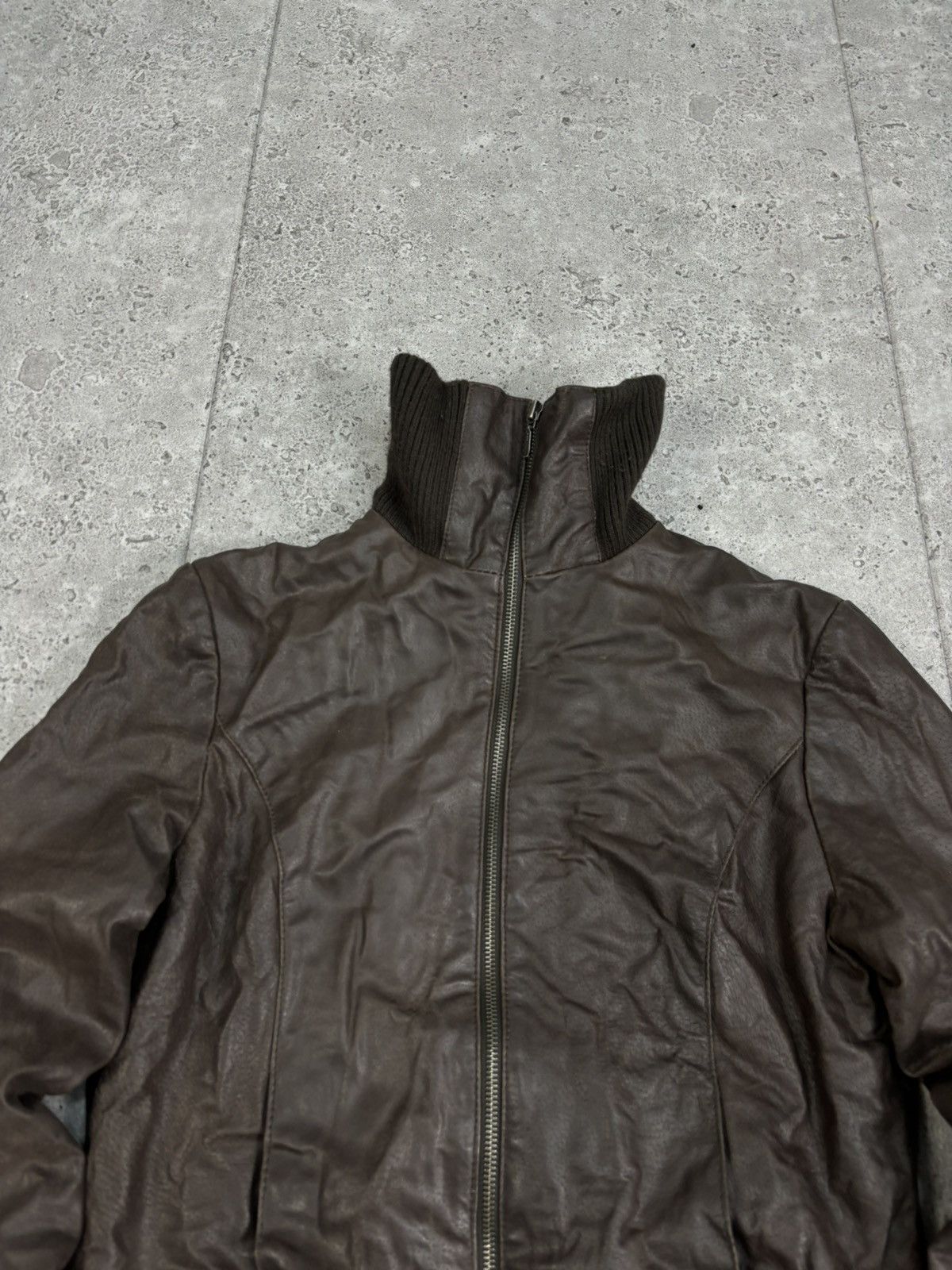 Genuine Leather × Japanese Brand Archive Japanese Leather Jacket Distressed Cropped 2000s Size US M / EU 48-50 / 2 - 3 Thumbnail