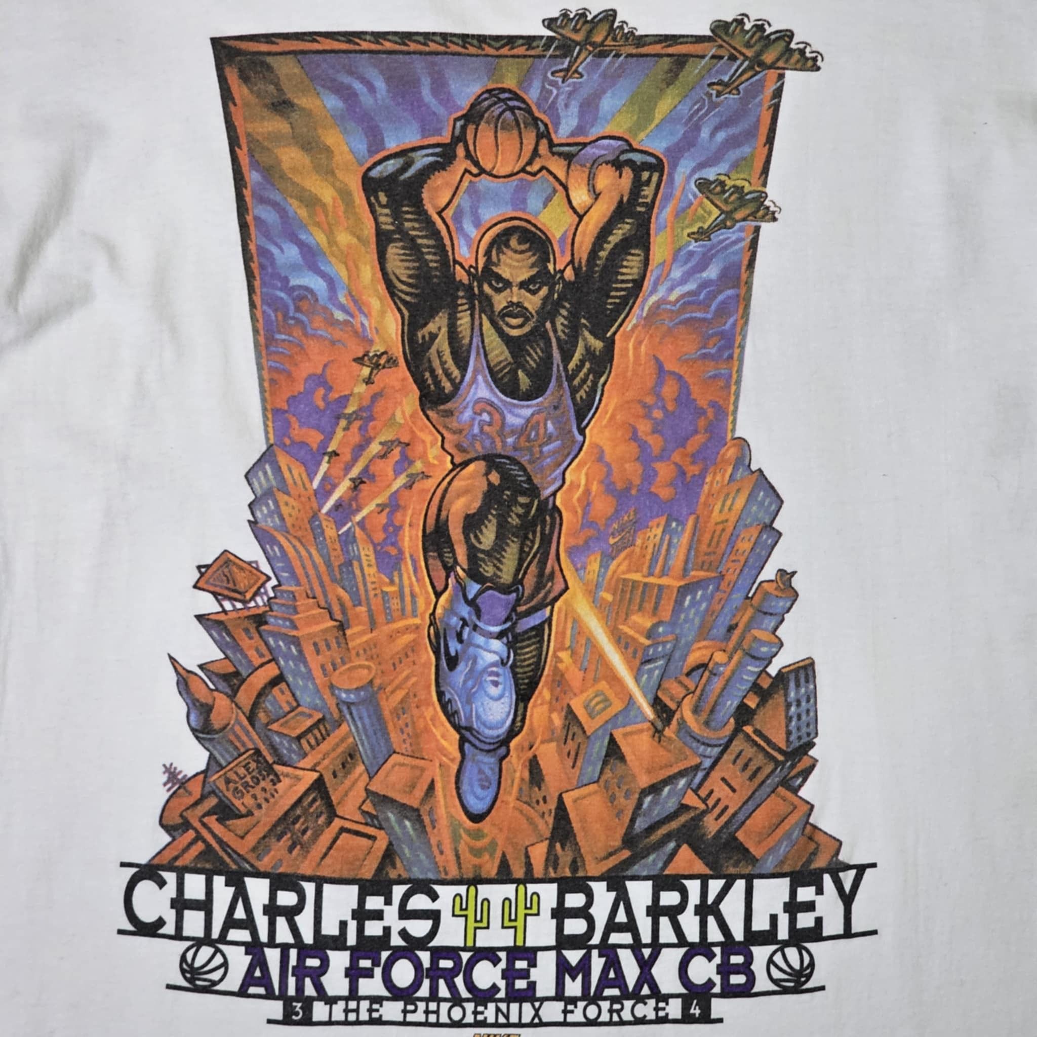 NBA × Nike × Vintage Phoenix Suns 90s Charles Barkley Nike Air Force Max T-Shirt Size US M / EU 48-50 / 2 - 3 Thumbnail