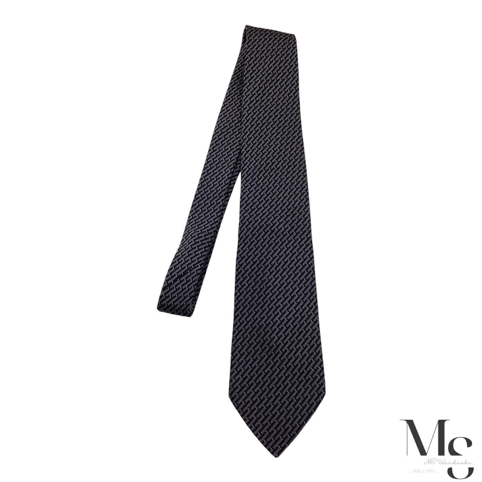 Giorgio Armani GIORGIO ARMANI Black & Gray Geometric Silk Tie Made In Italy Size ONE SIZE - 6 Thumbnail