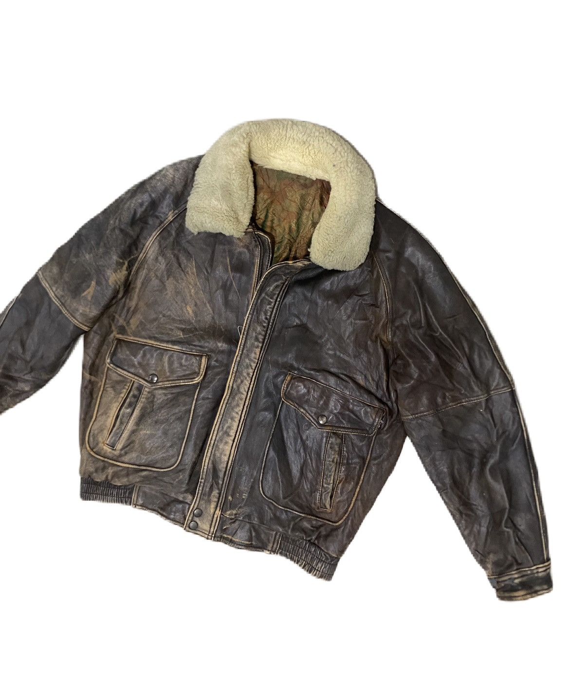 KMRii × Vintage VINTAGE DISTRESS A2 DESIGN JACKET ZUFOLO FUR COLLAR Size US L / EU 52-54 / 3 - 3 Thumbnail