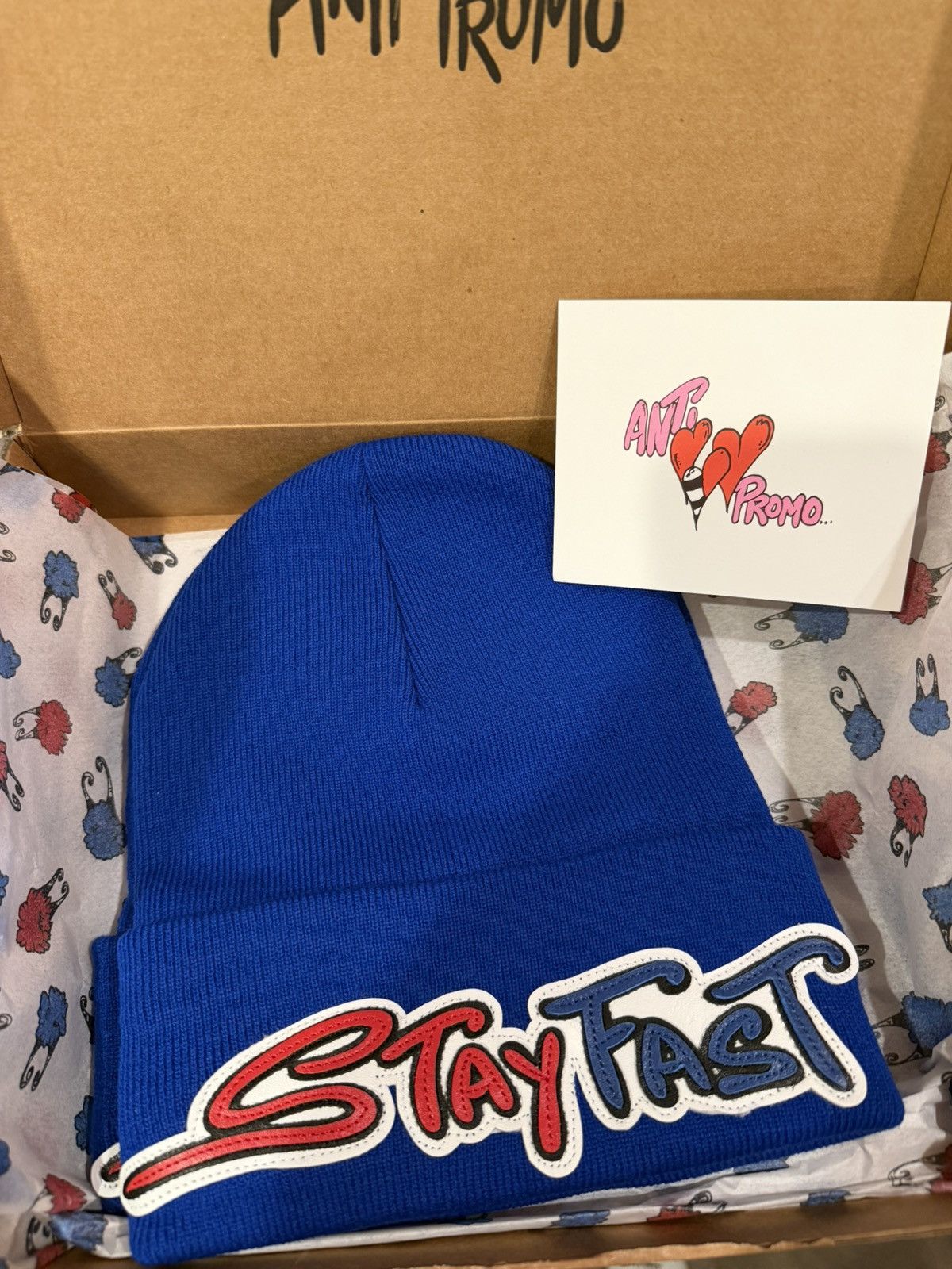 Matty Boy Matty Boy Anti Promo Stay Fast Leather Patch Beanie Size ONE SIZE - 1 Thumbnail