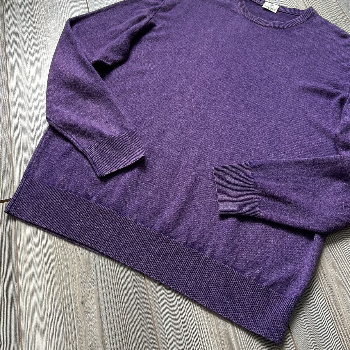 Luigi Borrelli Borrelli Napoli 100% Cashmere Purple Garment Dyed Sweater Size US XL / EU 56 / 4 - 13 Thumbnail